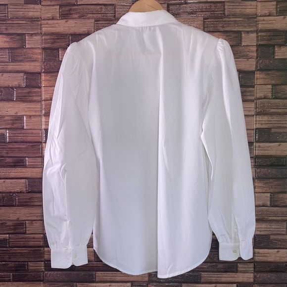 Vtg Womens Westbound size 8 White Puff Shoulder Button up Long sleeve w/cherry - Picture 5 of 12
